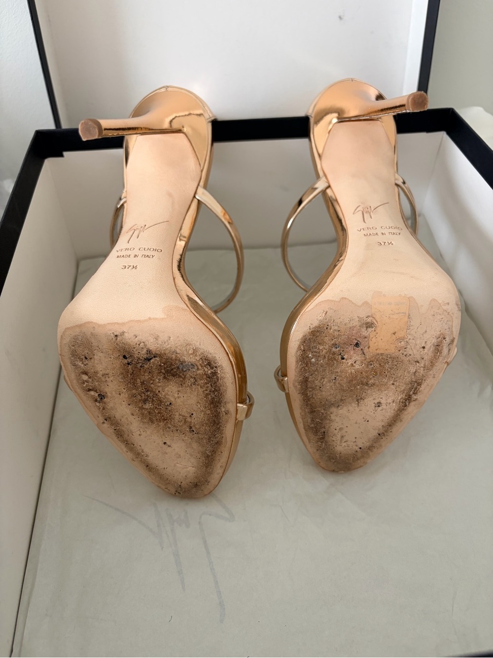 Giuseppe Zanotti Gold Metallic Strappy High-Heel Sandals - Picture 8 of 11